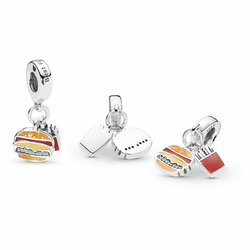 Pandora Burger & Fries Dangle Charm Clearance NZ, Sterling Silver (736851-ZFC)